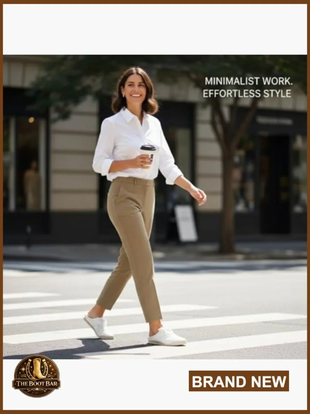 Minimalist White Mule Sneakers, Backless Slip-On PU Leather Walking Loafers - Picture 2 of 6